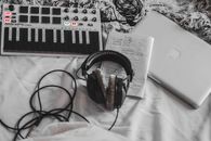 Black and White Audio Mixer
