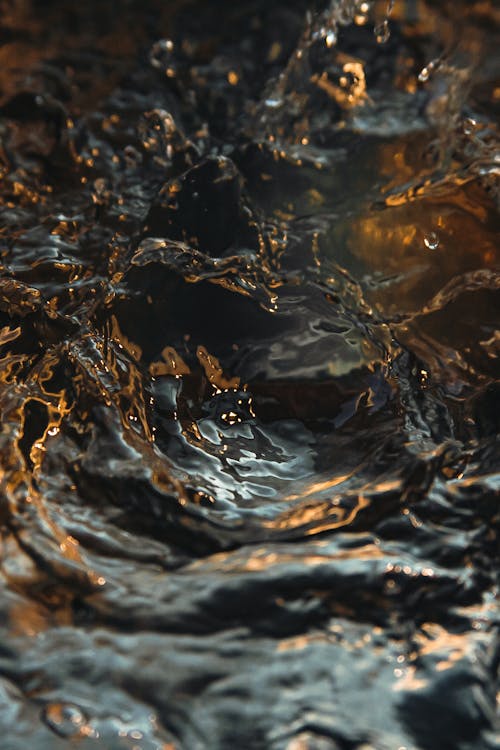Background of water splash with shiny surface