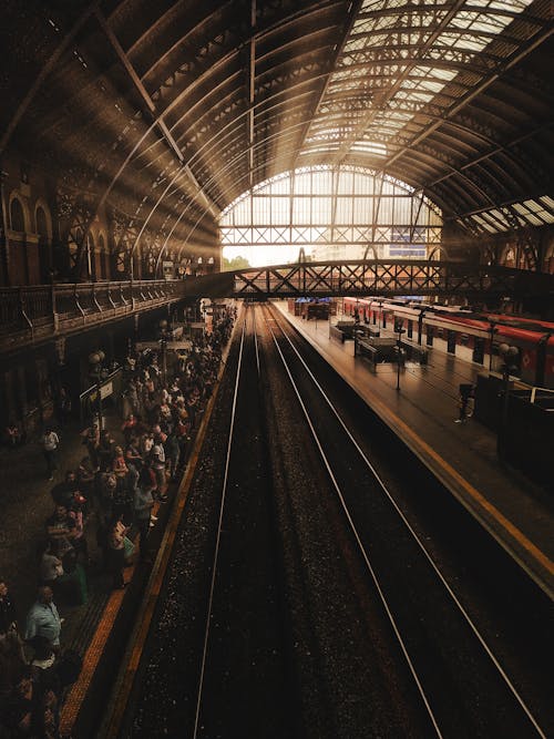 Train station in tunnel in sunny day