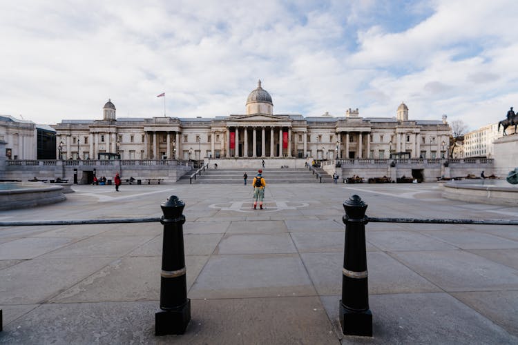 People Walking Near The National Gallery In London