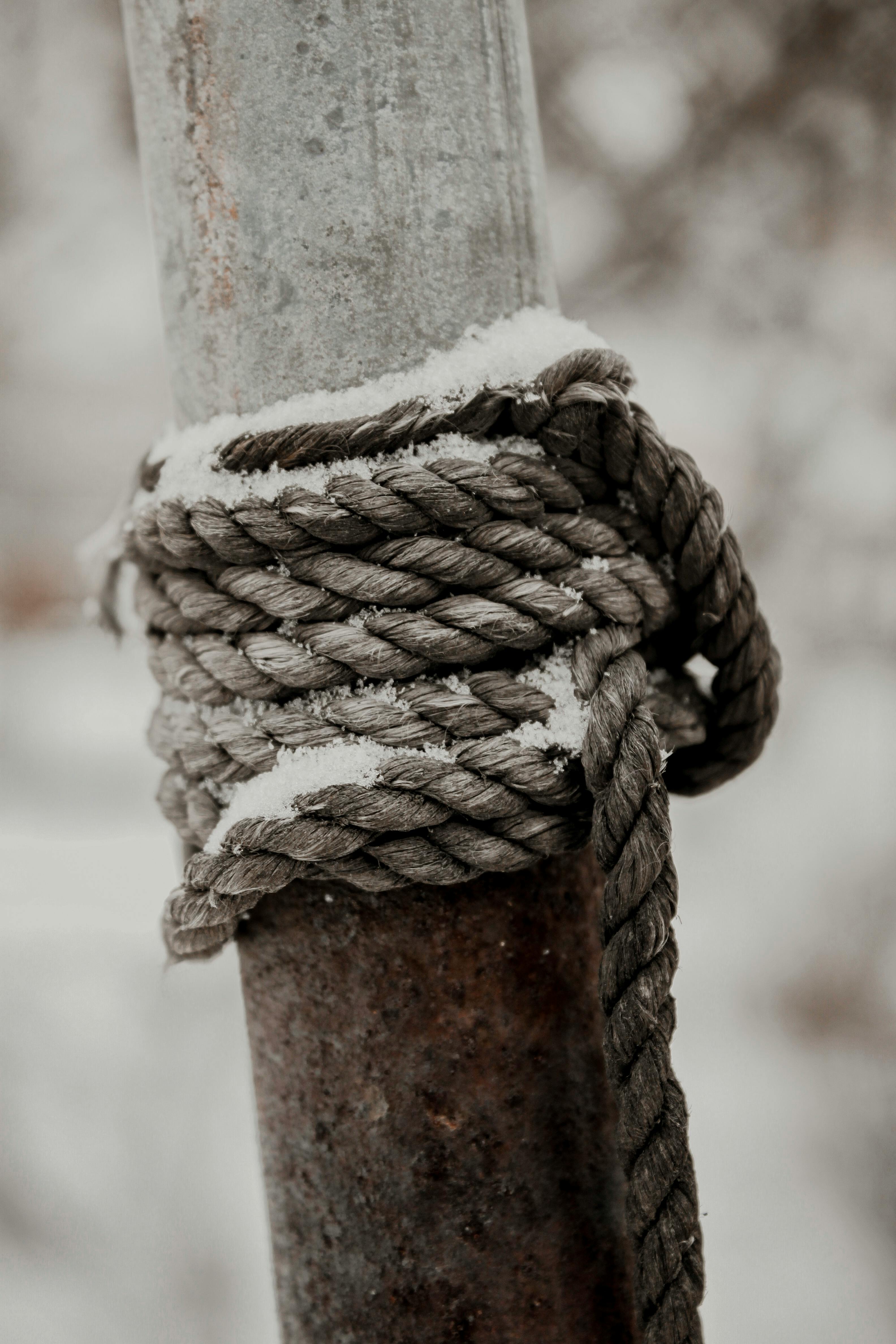 Gray Rope Tied on Rusty Post · Free Stock Photo