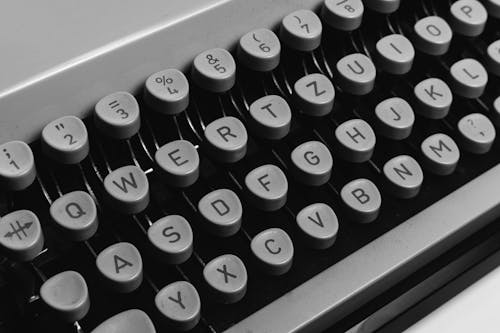 Black and White Typewriter Keyboard