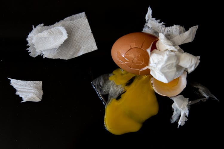 Cracked Egg And Tissue Paper