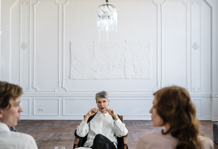 A couple in a therapy session