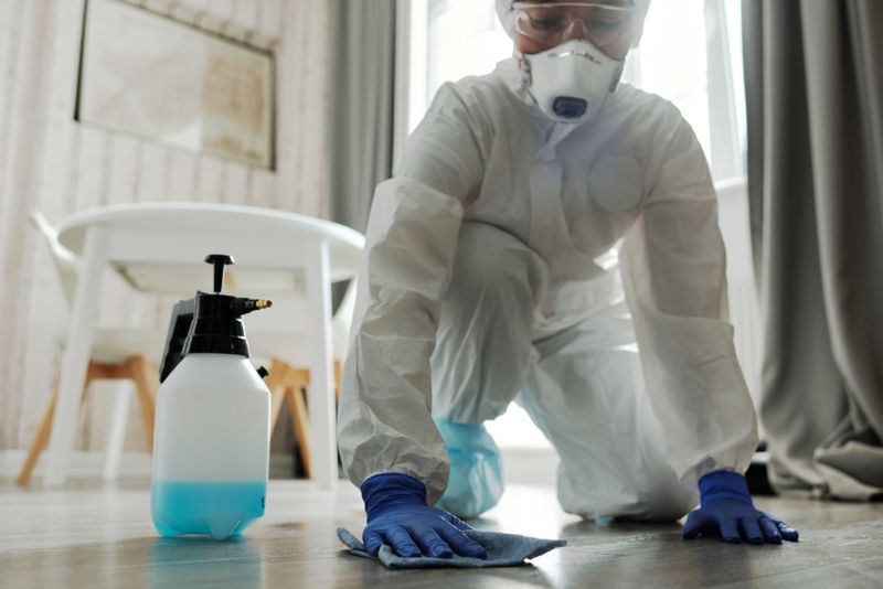 Professionnel en train de faire un deep cleaning