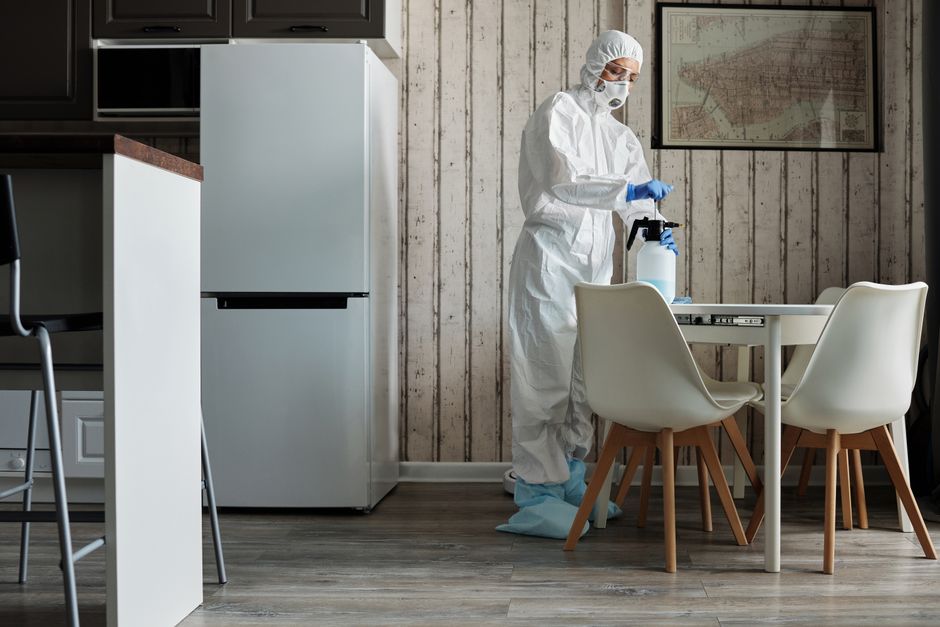 Deodorization & Sanitization service in Palatine, Illinois — certified technicians on the job