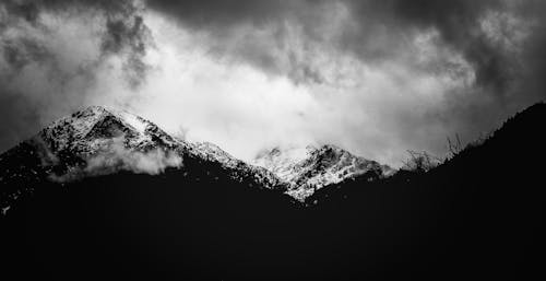 Free stock photo of black and white, black and white background, giant mountains