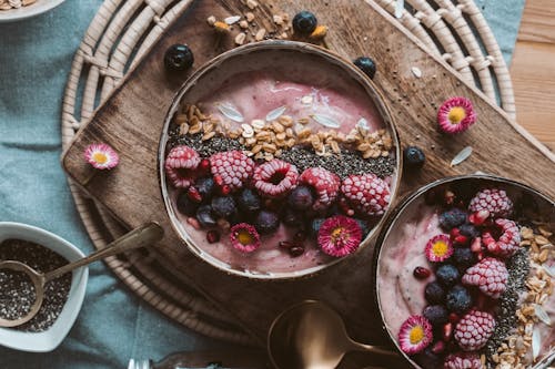 Free Delicious Acai Smoothie Bowl in Close-up Photography Stock Photo