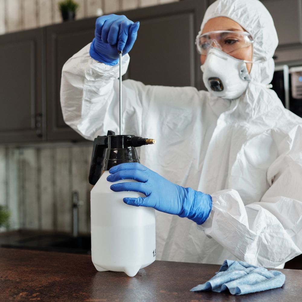 Kitchen Spraying in Muswell Hill — dust sheets down and the room fully protected
