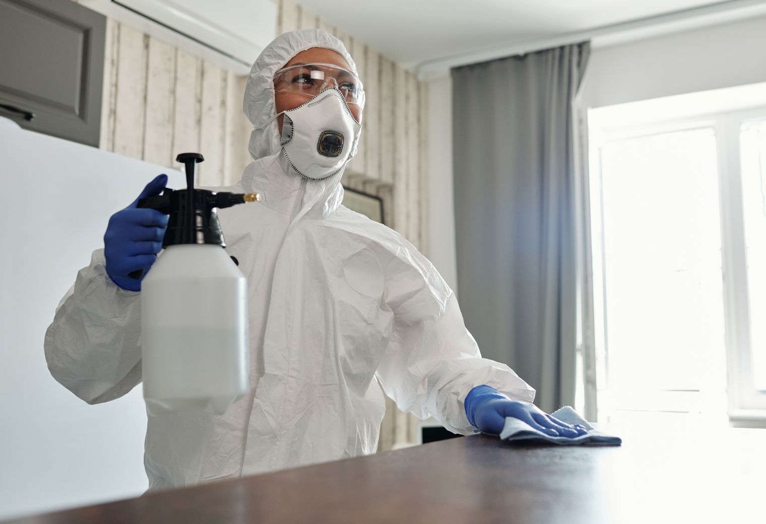Kitchen Spraying in North End — clean edges cut in around trim and sockets
