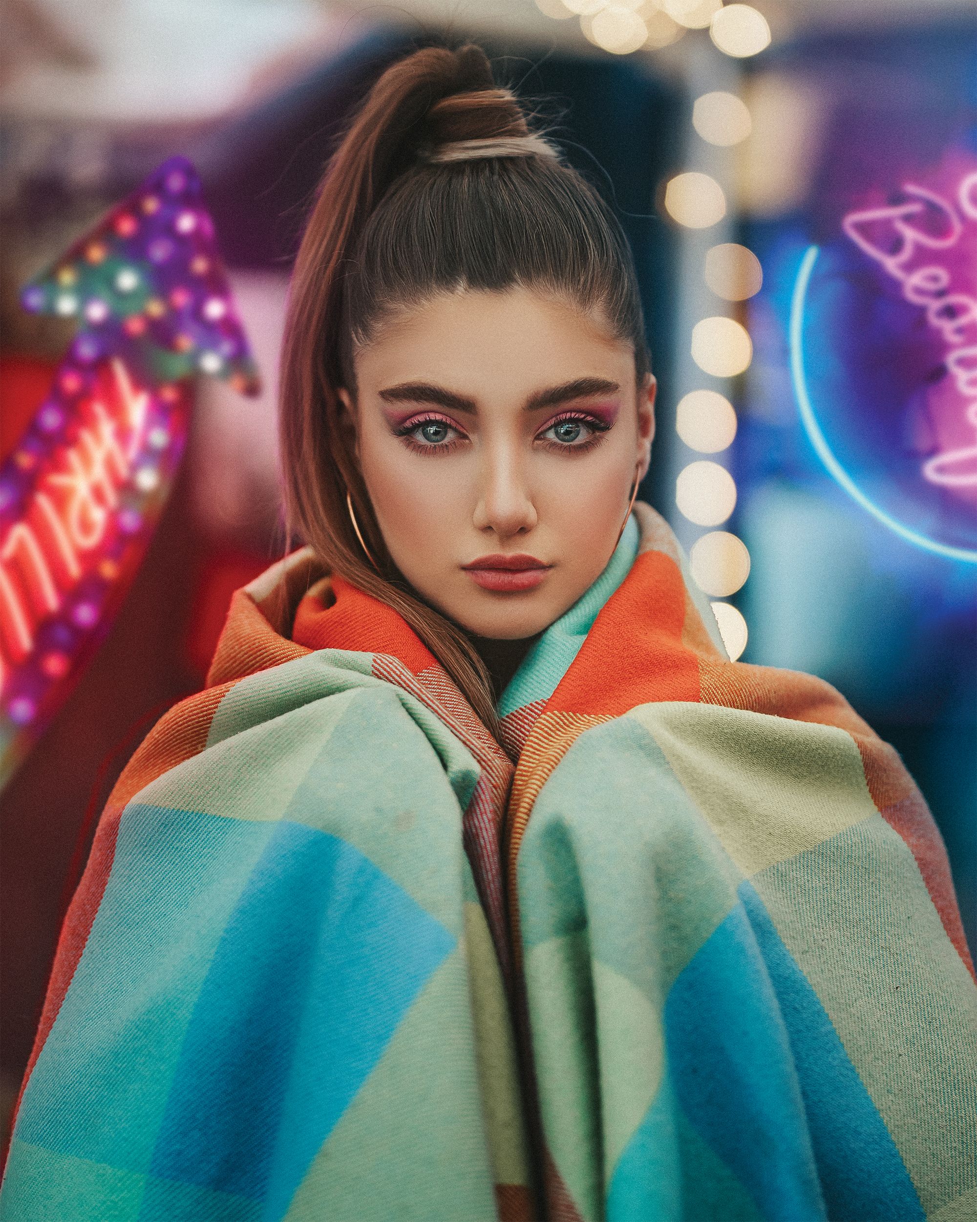 Girl in Blue and Pink Hoodie · Free Stock Photo