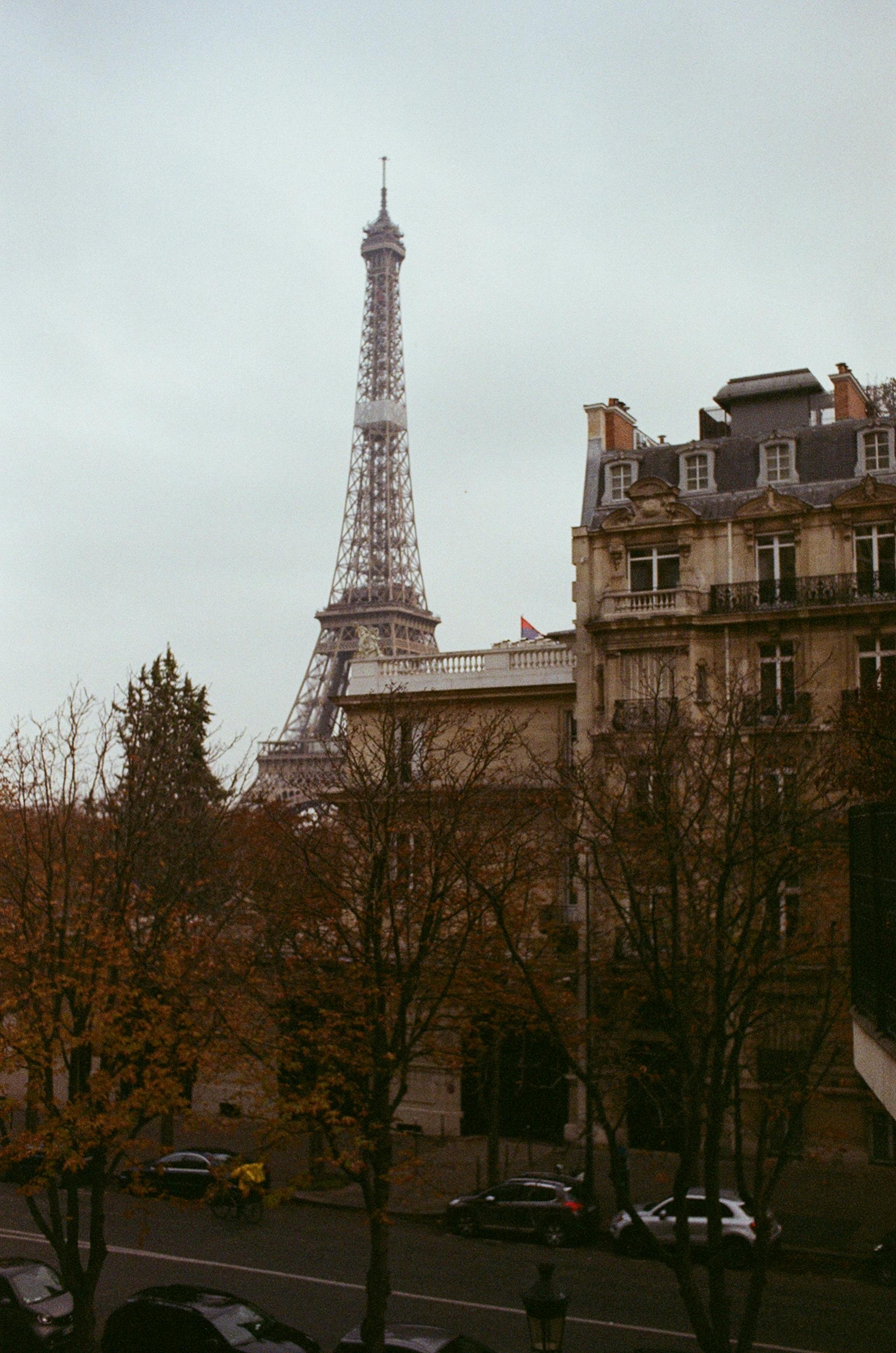 Paris Street With Eiffel Tower in the Background · Free Stock Photo