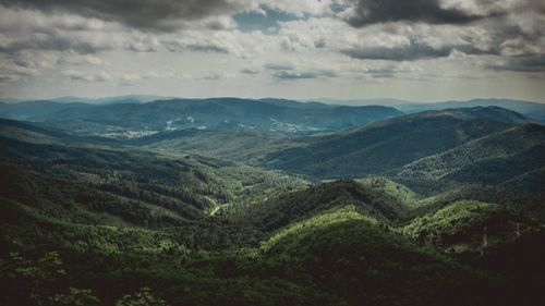 Free Breathtaking mountain range view under dramatic clouds in Poland. Stock Photo