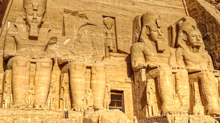 Statues Of Ramses In Abu Simbel Temple