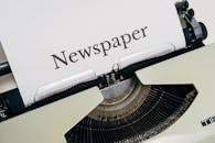 White Classic Typewriter In Close up View