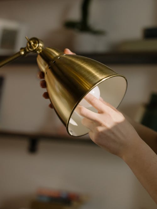 Free Gold and White Desk Lamp Stock Photo