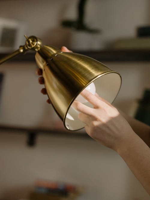 Gold and White Desk Lamp