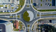Roundabout asphalt road junction in modern city