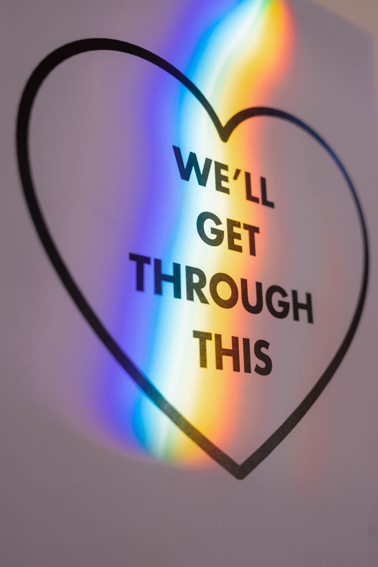 Rainbow And Text In Heart