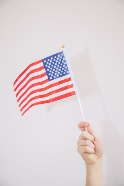 Hand Holding American Flag