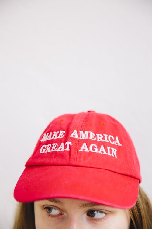 Free Red and White the North Face Baseball Cap Stock Photo