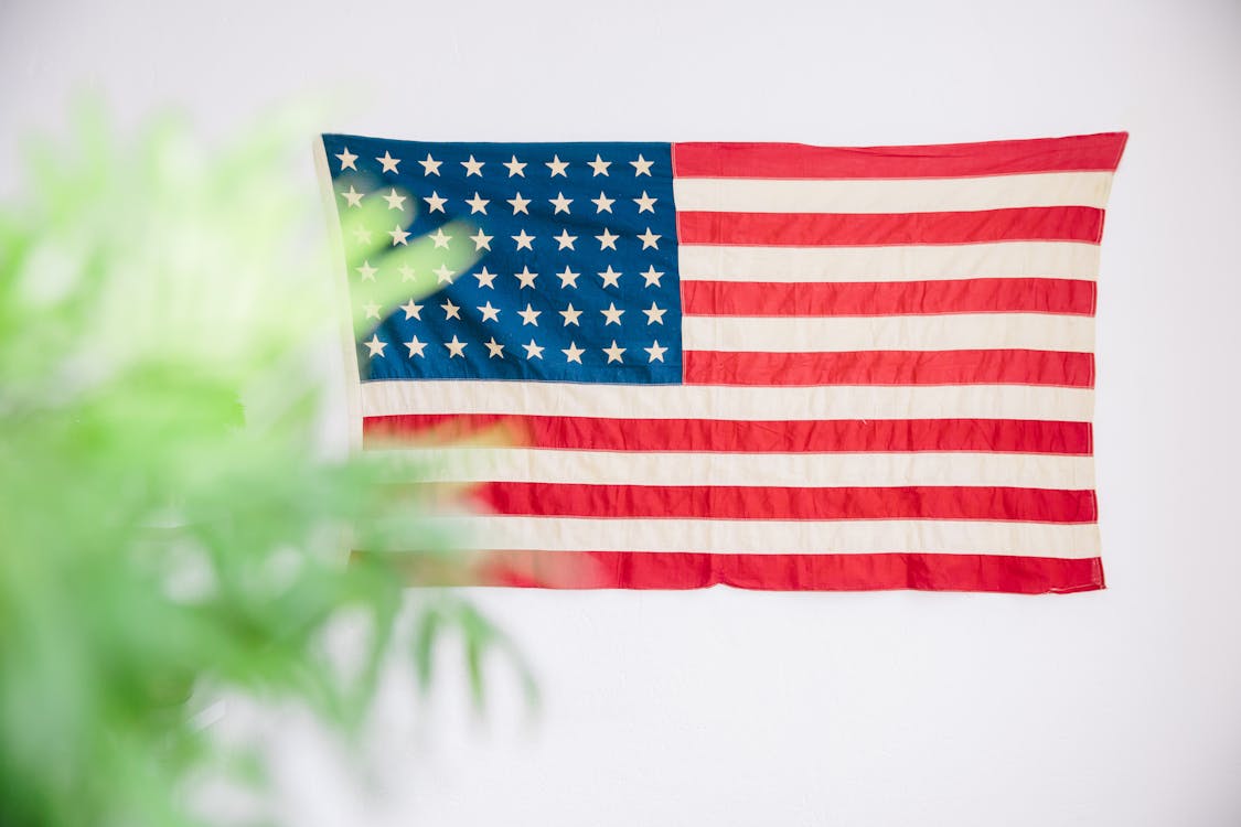 Free Flag of Us a on Pole Stock Photo