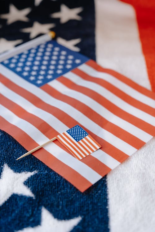 Gratis stockfoto met Amerikaanse vlaggen, detailopname, klein