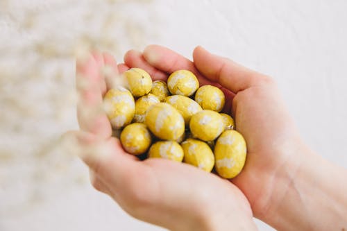 Chocolate Eggs on Persons Hands