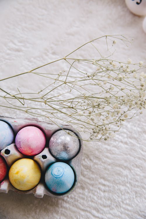 Easter Eggs on an Egg Tray