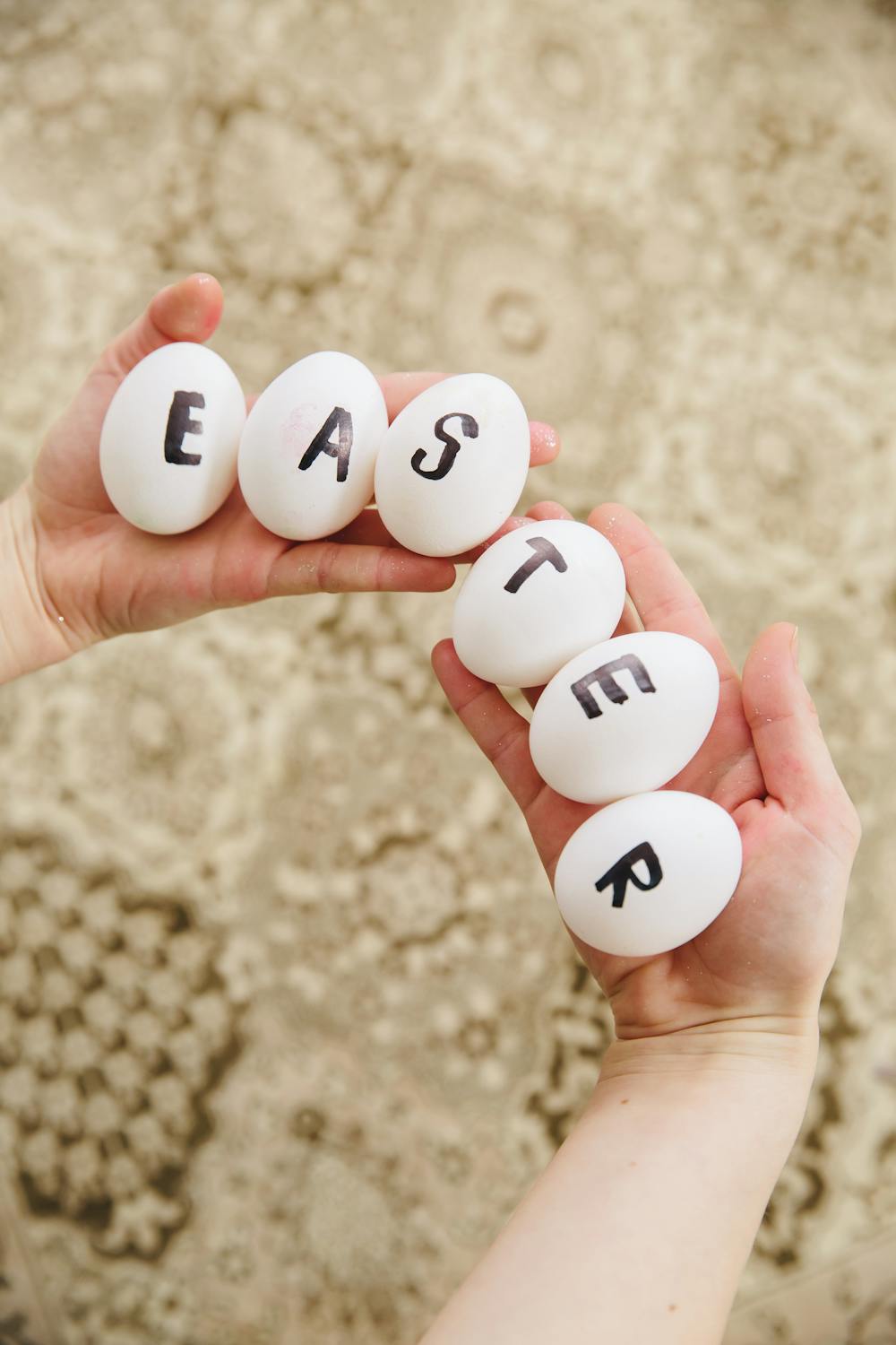 Eggs With Letters Spelling Easter