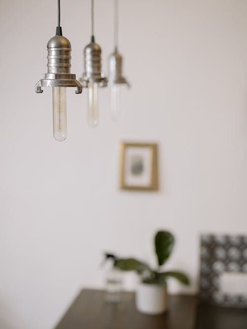 Free Brass and White Pendant Lamp Stock Photo