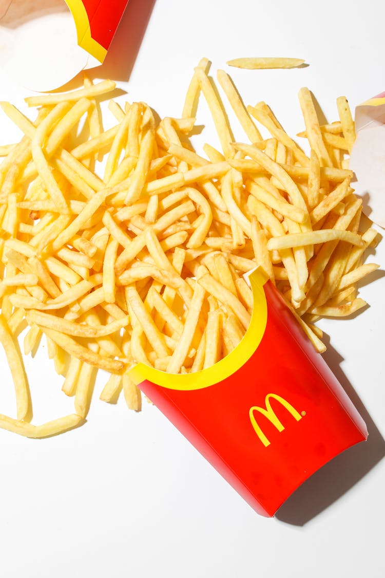 Mcdonalds Fries On White Surface