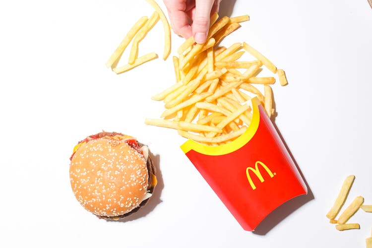 Fast Food On White Background