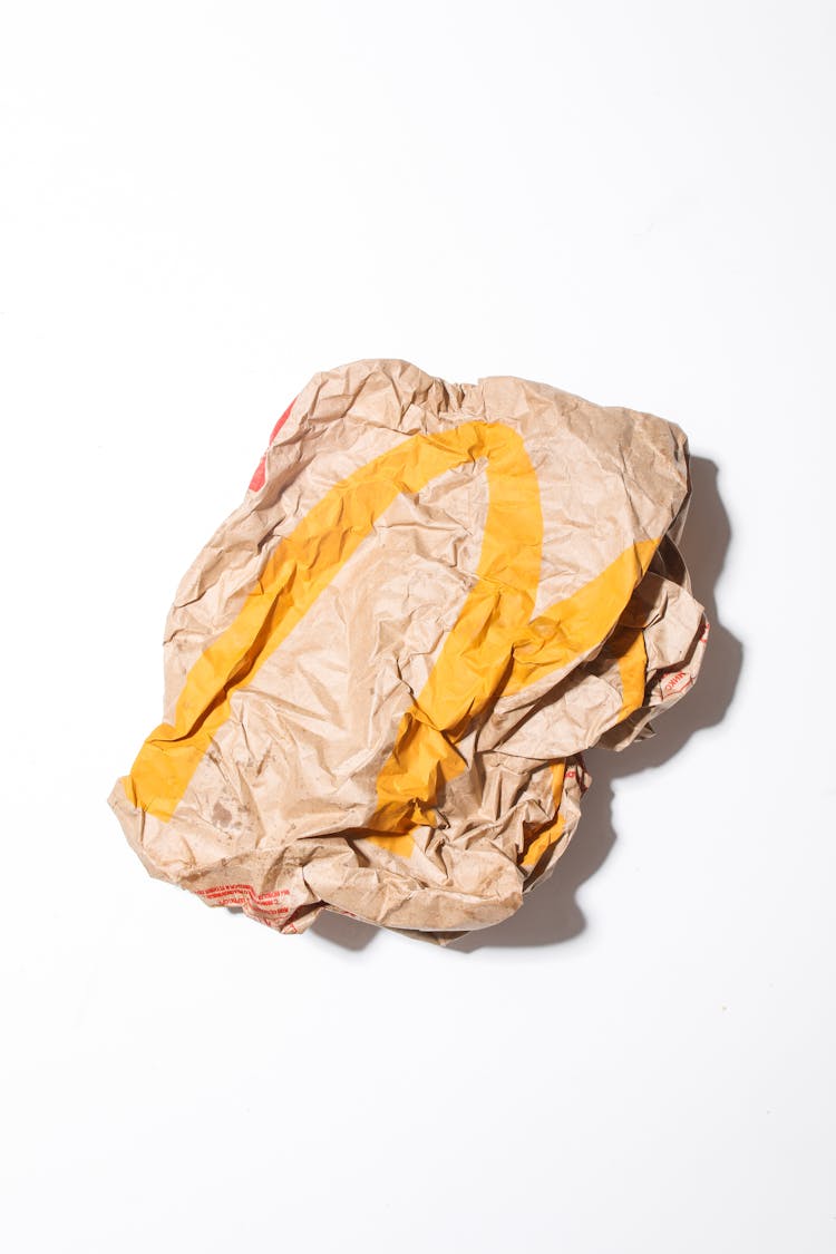 Crumpled Fast Food Paper Packet