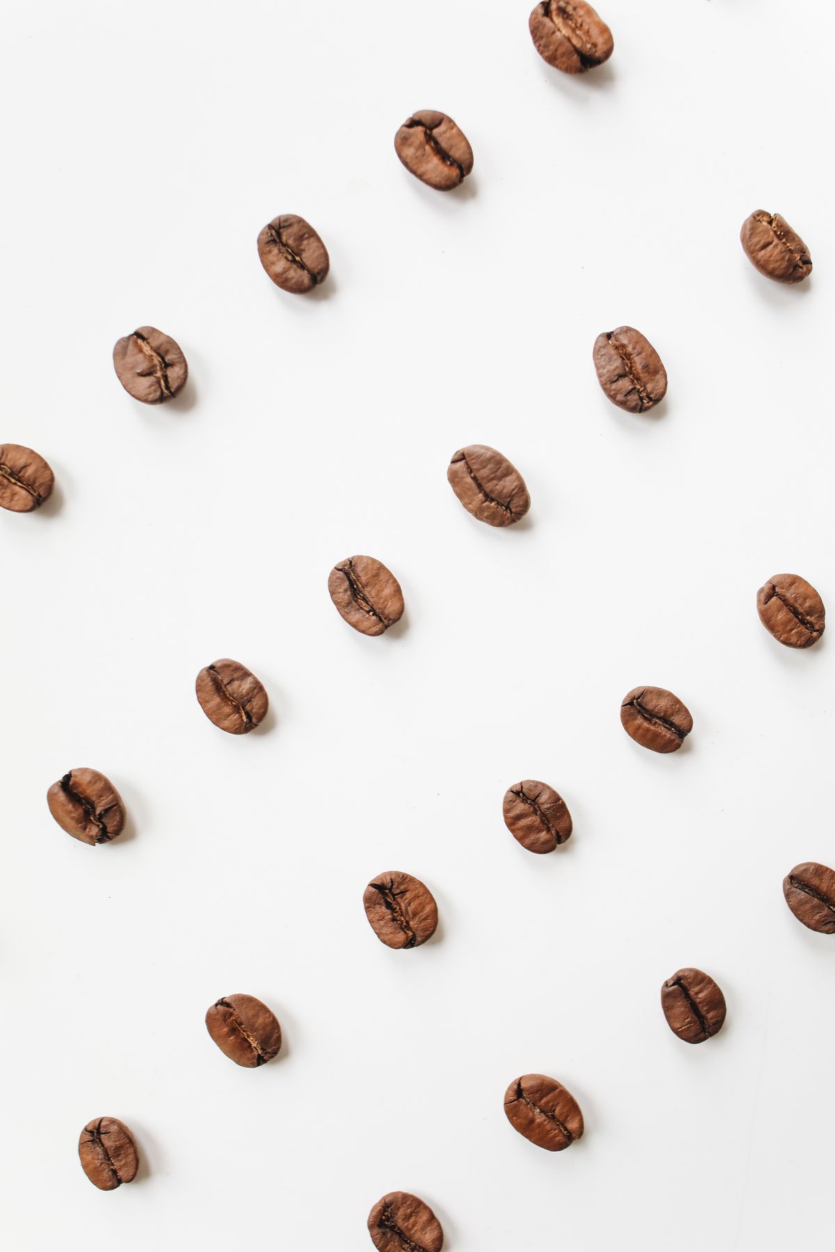 Macro shot of green raw coffee beans
