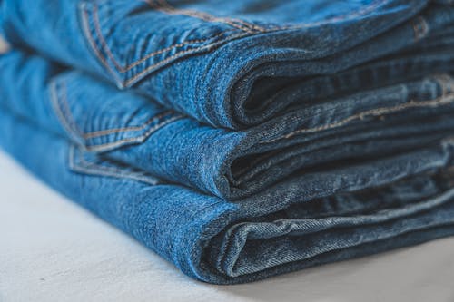 Blue Denim Pants on Table