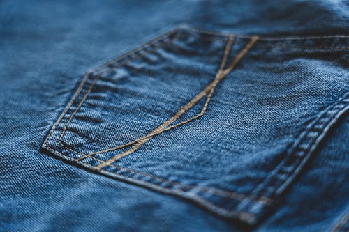 Blue Denim Jeans In Close-up View