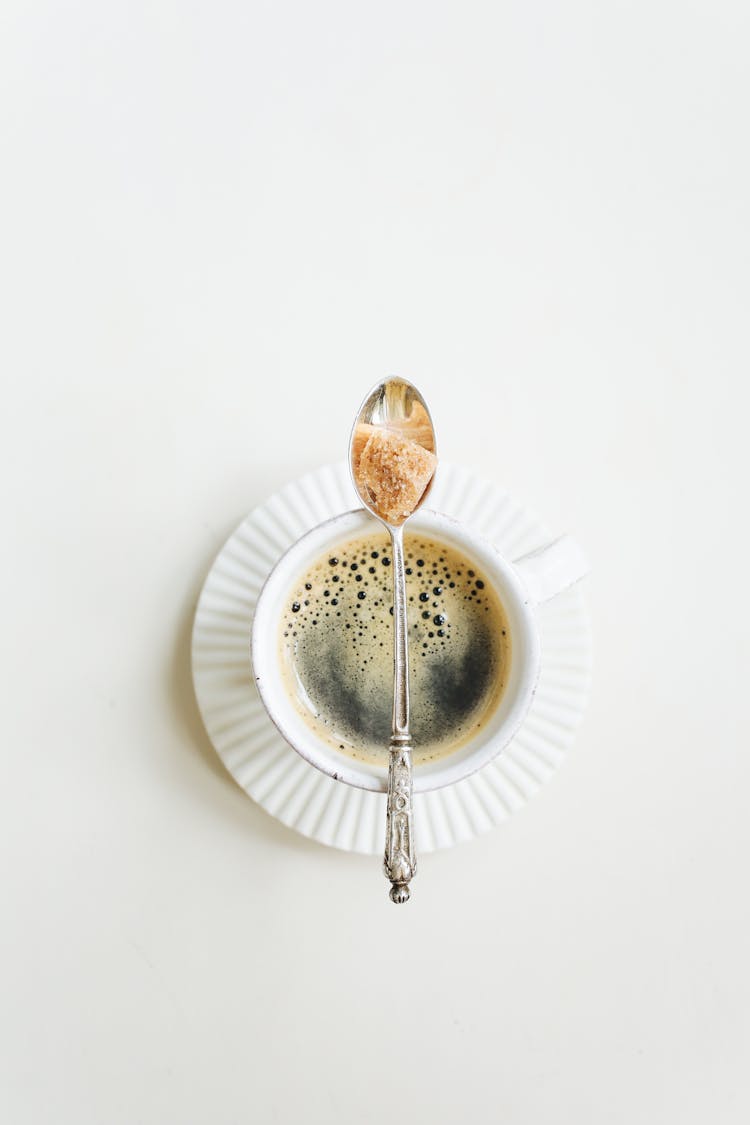  Cup Of Coffee With Saucer And Teaspoon