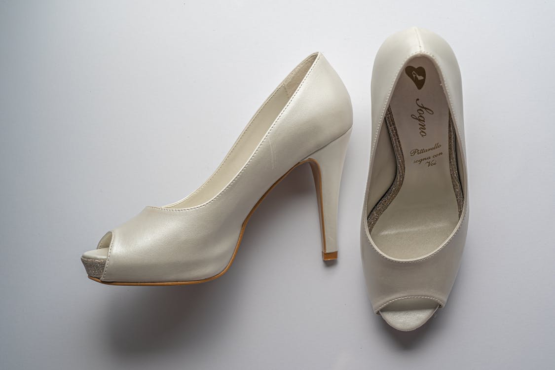 Women's Gray Peep Toe Heeled Shoes