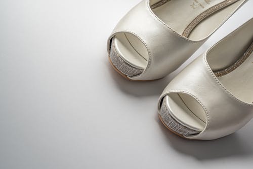 Free White Leather Open Toe Sandals Stock Photo