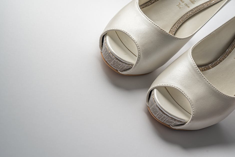 White Leather Open Toe Sandals · Free Stock Photo
