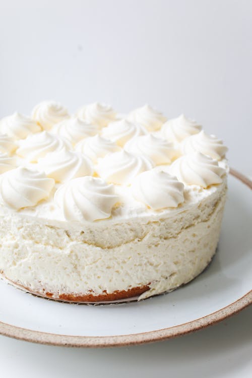 Close-Up Photo Of White Cake