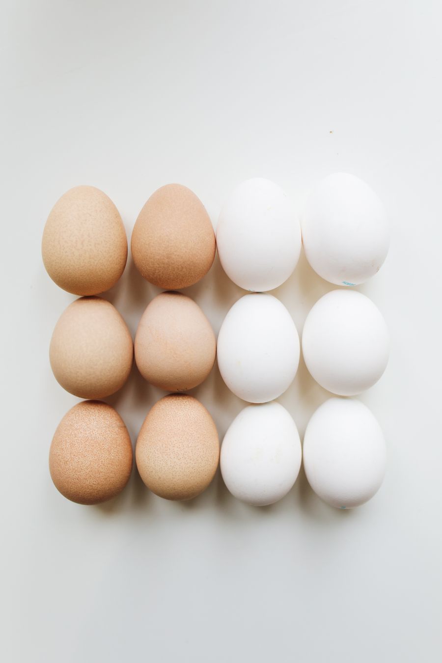 Brown and white farm eggs