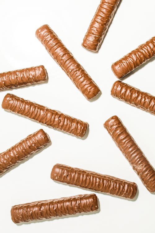 Chocolate Bars on White Background