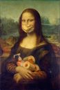 Woman in Brown Dress Holding White Plastic Bottle Painting