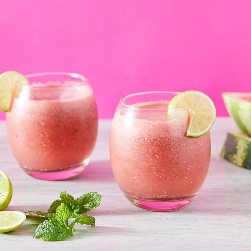 Fresh Watermelon Juice with Lime and Mint