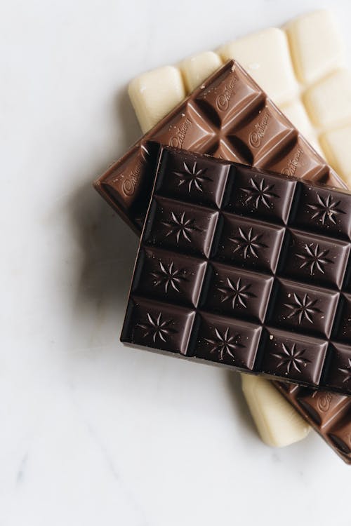 Chocolate Bars on white Background