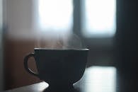 Black Ceramic Cup With Smoke Above