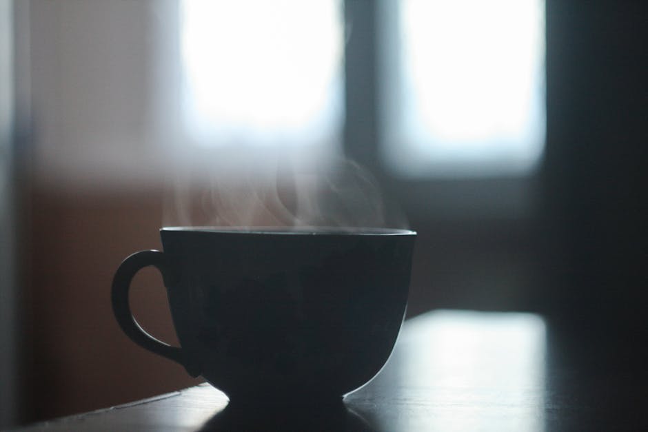 Black Ceramic Cup With Smoke Above