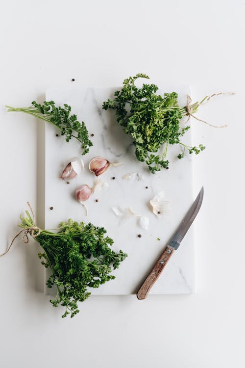 Free Photo Of Knife Near Herbs Stock Photo